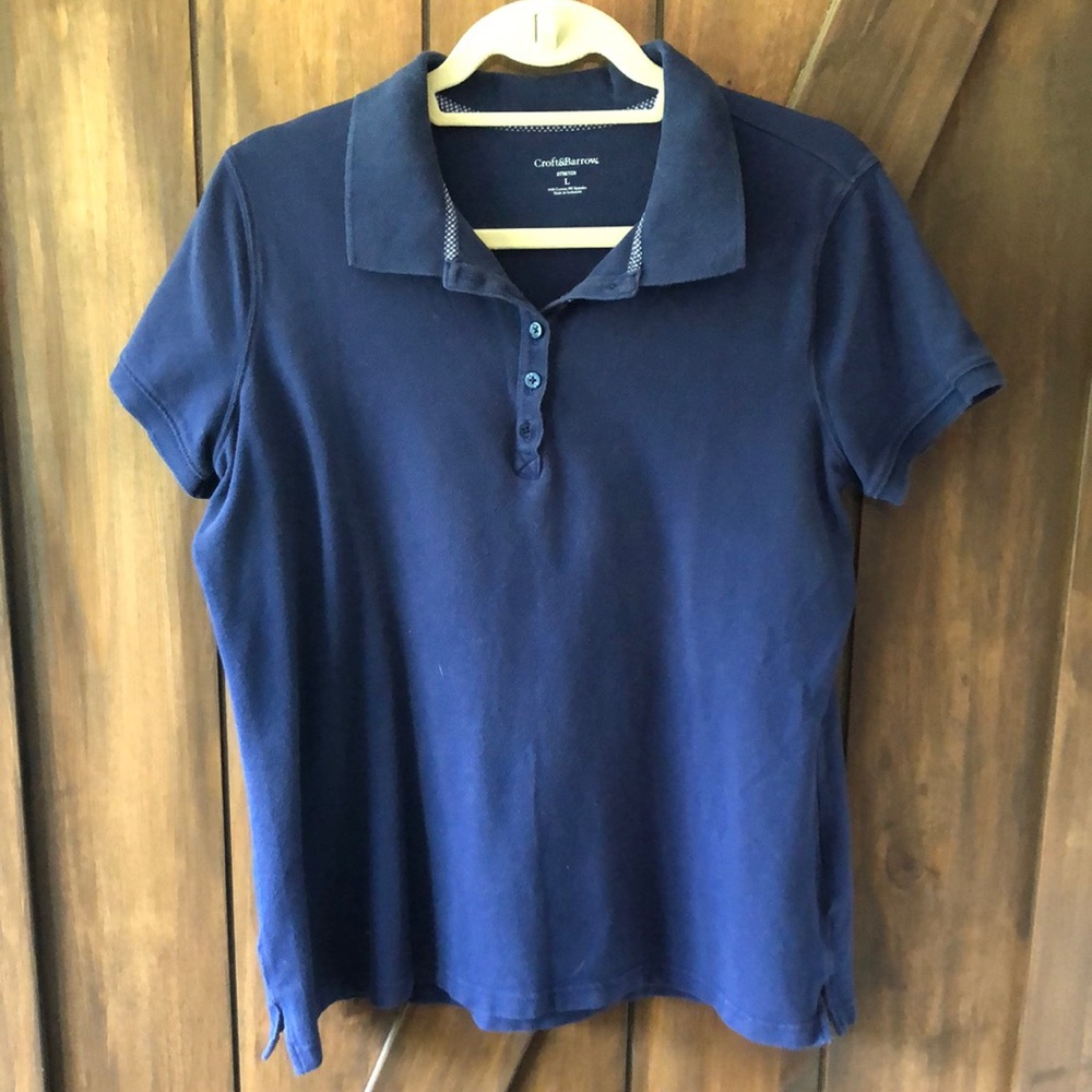 $5/$25 Women’s stretch polo with neck binding